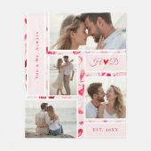 Whimsical Hearts Romantic Chic Photo Collage Gift  フリースブランケット (正面)