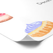 Whimsical Hedgehog Chef Baker Baby Shower Welcome ポスター (角)