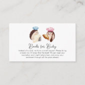 Whimsical Hedgehog Chef Baker Books Baby Shower  エンクロージャーカード (正面)