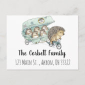 Whimsical Hedgehog Family Customizable ポストカード (正面)