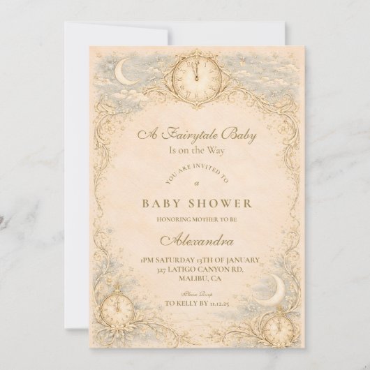 Whimsical Heirloom Baby Shower 招待状 (正面)