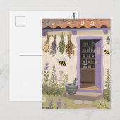 Whimsical Herb Cottage Garden ポストカード (正面/裏面)