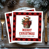 Whimsical highland cow buffalo holiday napkins