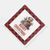 Whimsical highland cow holiday napkins buffalo  (コーナー)