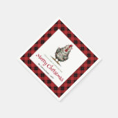 Whimsical holiday chickens napkins name editable スタンダードカクテルナプキン (角)