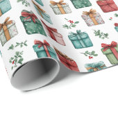 Whimsical Holiday Gift Wrap – Christmas Paper ラッピングペーパー (ロールコーナー)