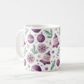 Whimsical Holiday Mug – Purple Bell Design コーヒーマグカップ (正面左)