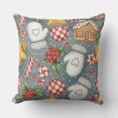 Whimsical Holiday Treats & Winter Mittens (5) クッション (正面)