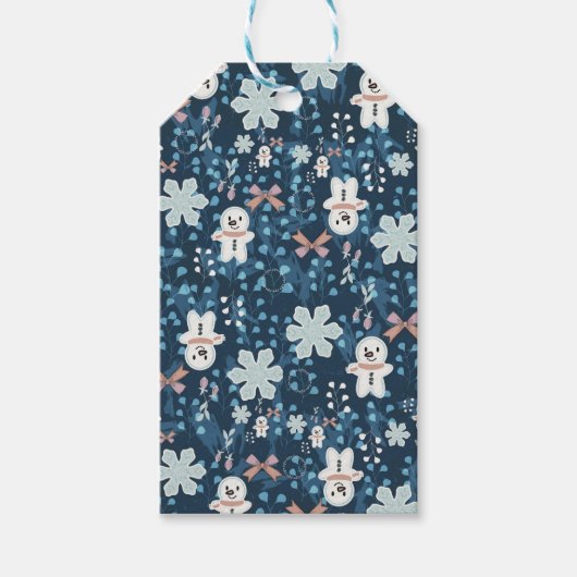 Whimsical Holiday Wrapping Paper Flat Sheet ギフトタグ (正面)