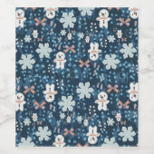 Whimsical Holiday Wrapping Paper Flat Sheet ワインラベル (シングルラベル)