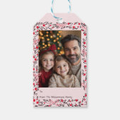 Whimsical Holiday Wreath & Bows Photo Card ギフトタグ (正面)