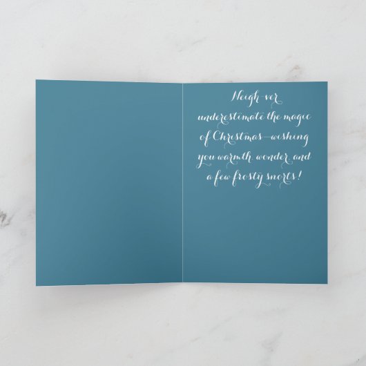 Whimsical Horse – Winter Scarf & Snowflakes カード (内部)