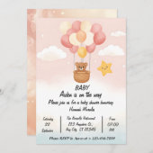 Whimsical Hot Air Balloon Baby Shower Invitation | 招待状 (正面/裏面)