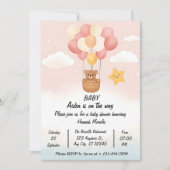 Whimsical Hot Air Balloon Baby Shower Invitation | 招待状 (正面)