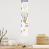 Whimsical Hot Air Balloon Growth Chart ポスター (キッチン)
