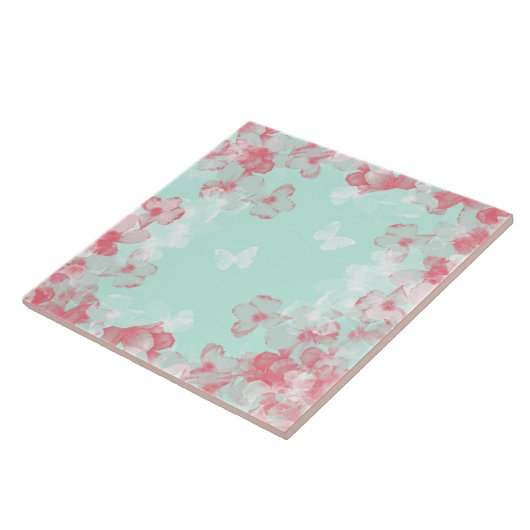 Whimsical Hot Air Balloon with Cherry Blossoms タイル (側面)