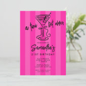 Whimsical Hot Pink A Tini Bit Older 21st Birthday 招待状 (スタンド正面)
