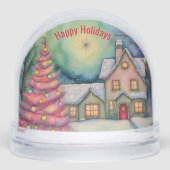 Whimsical House and Christmas Tree Snow Scene (正面)