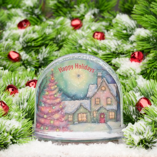 Whimsical House and Christmas Tree Snow Scene (クリスマス)