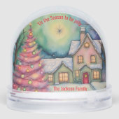 Whimsical House and Christmas Tree Snow Scene (裏面)