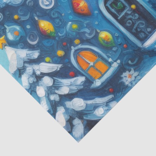 Whimsical House & Snowman Christmas Decoupage 薄葉紙 (詳細)