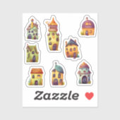 Whimsical houses, adorable and tiny シール (シート)
