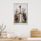 Whimsical Human Lungs Flowers Print, Anatomy ポスター (キッチン)