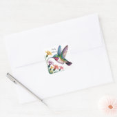 Whimsical Hummingbird Floral Baby Shower スクエアシール (封筒)