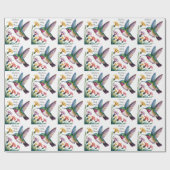 Whimsical Hummingbird Floral Baby Shower ラッピングペーパー (フラット)