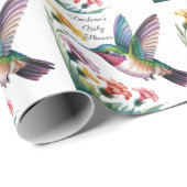 Whimsical Hummingbird Floral Baby Shower ラッピングペーパー (ロールコーナー)