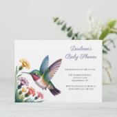 Whimsical Hummingbird Floral Baby Shower 招待状 (スタンド正面)