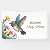 Whimsical Hummingbird Floral Baby Shower 横断幕 (横)