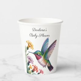 Whimsical Hummingbird Floral Baby Shower 紙コップ