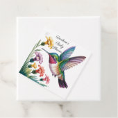 Whimsical Hummingbird Floral Baby Shower Thank You フェイバータグ (インサイチュ)