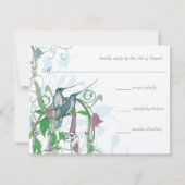  whimsical hummingbird wedding invitation #2 出欠カード (正面)