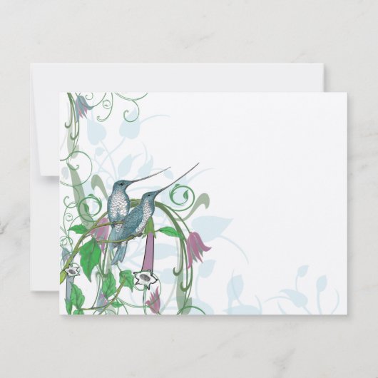  whimsical hummingbird wedding invitation #2 出欠カード (裏面)