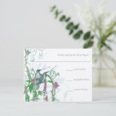  whimsical hummingbird wedding invitation #2 出欠カード (スタンド正面)