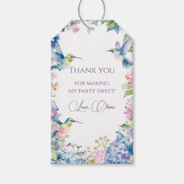 Whimsical Hummingbirds with Hydrangeas ギフトタグ