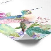 Whimsical Hummingbirds with Hydrangeas Welcome ポスター (角)
