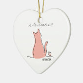 Whimsical I love Cats Silhouette Custom Name  セラミックオーナメント (左)