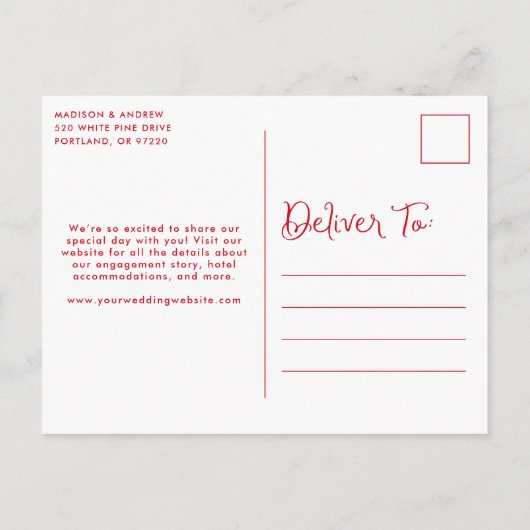 Whimsical Ice Cream Cone Wedding Save the Date 案内ポストカード (裏面)