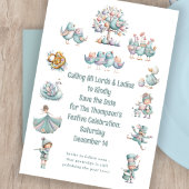 Whimsical Illustration 12 Days of Christmas セーブザデート