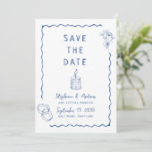  whimsical illustration wedding save the date 招待状 (スタンド正面)