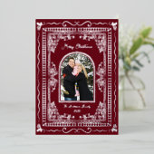 Whimsical Illustrative Christmas Five Photo 箔シーズンカード (立ち正面)