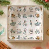 Whimsical Ilustration 12 days of Christmas Pattern 薄葉紙