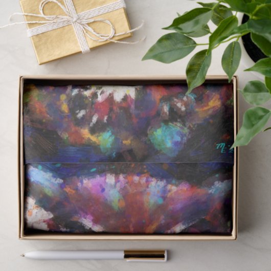 Whimsical Impressionistic Floral Owl Decoupage 薄葉紙 (ギフト)