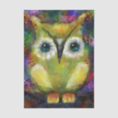 Whimsical Impressionistic Owl Bird Decoupage 薄葉紙 (正面)