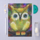 Whimsical Impressionistic Owl Bird Decoupage 薄葉紙 (クラフト)
