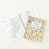 Whimsical Italian Food Illustration Yellow Recipe ノートブック (内部)