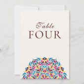 Whimsical Ivory Floral Border Wedding Table Number 招待状 (正面)